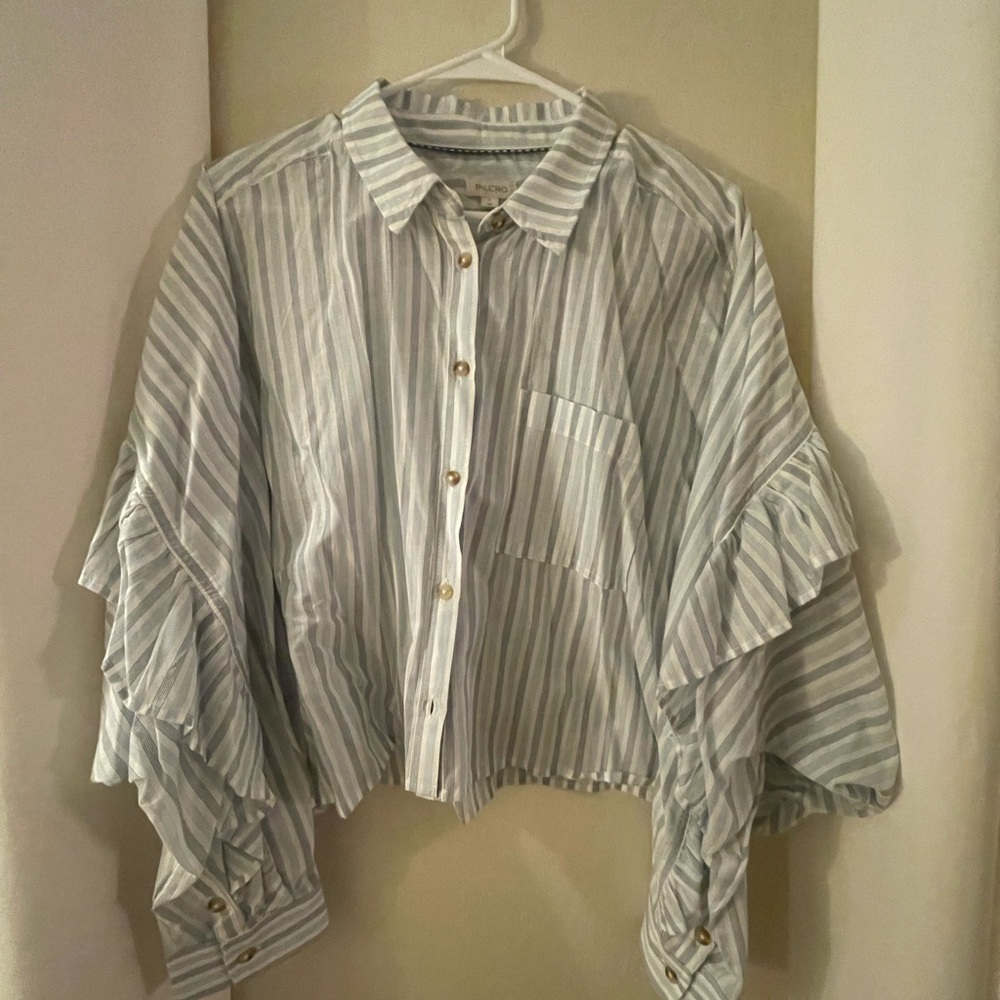 Anthropologie Pilcro Striped Top in Navy and White